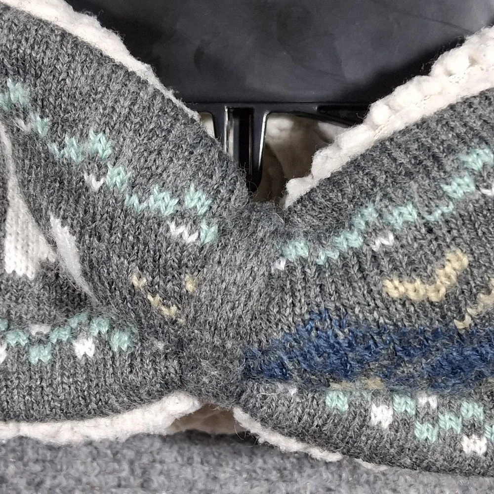 Quagga Gray Let It Snow Knit Headband Sherpa Fleece Lined Ear Warmer One Size